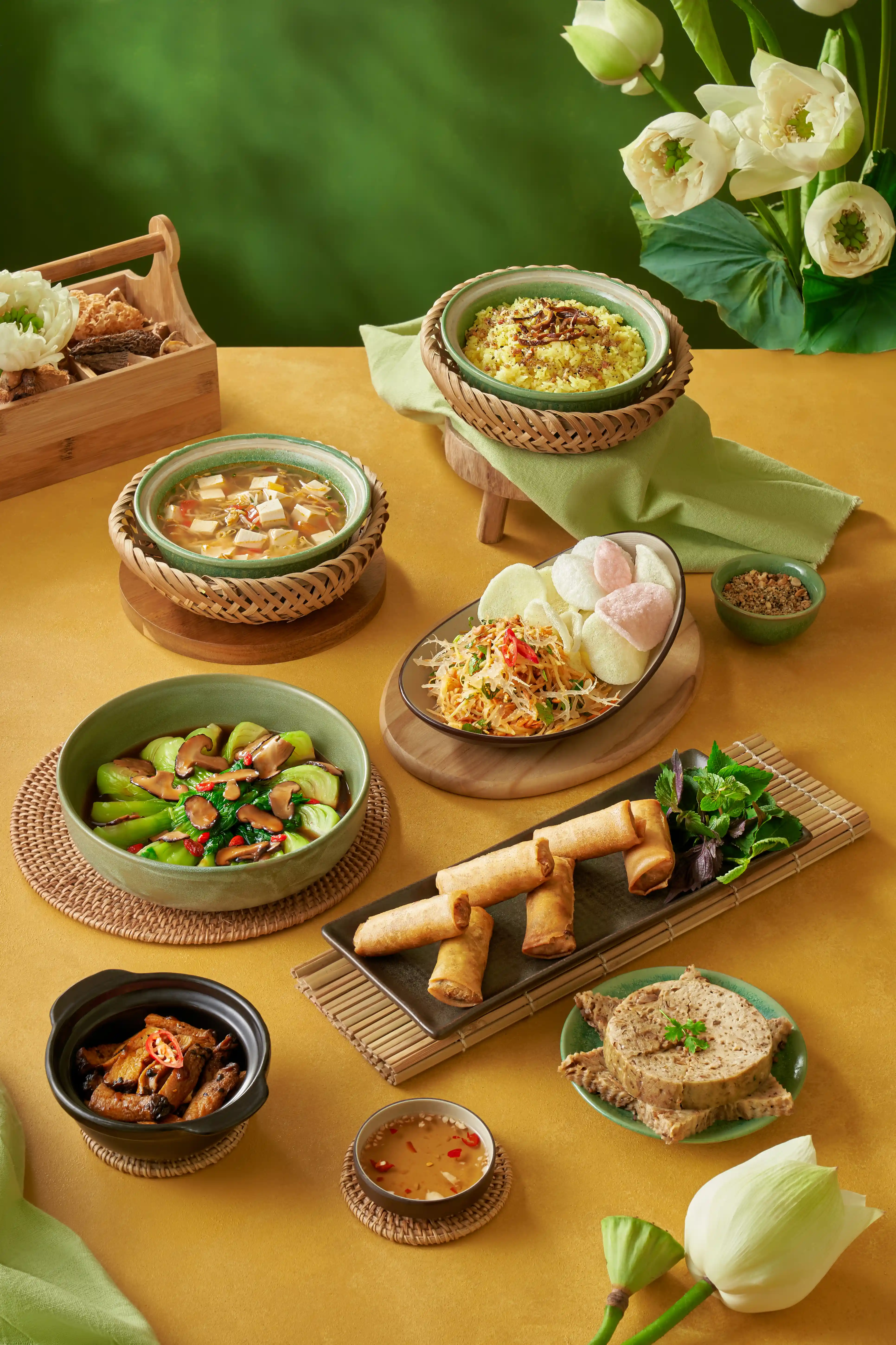 Mâm cơm chay Hương Vân